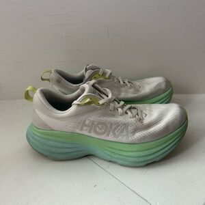 HOKA Women’s Bondi 8 White Green Size 8
